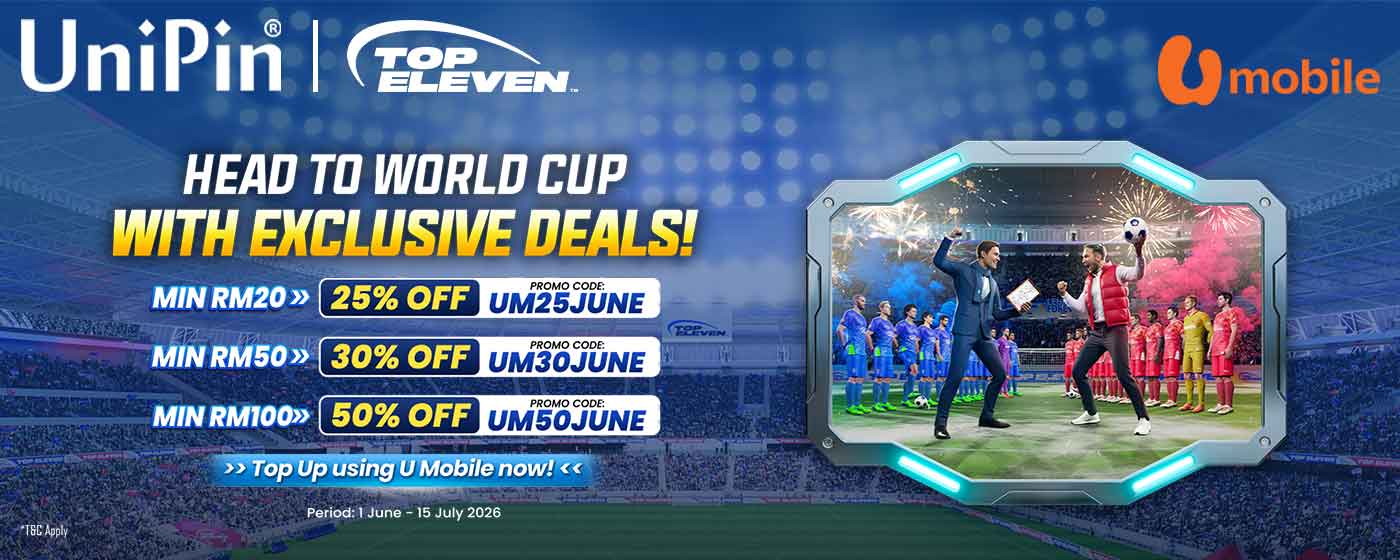 Score Bigger Savings on Top Eleven with U Mobile & UniPin – Enjoy Up to 50% OFF!